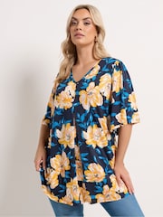 Yours Curve Yellow Pleated Front Blouse - Image 1 of 5