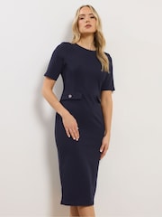 Long Tall Sally Scuba Button Midi Dress - Imaginea 1 din 6
