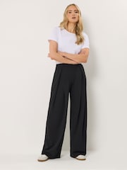 Long Tall Sally Black Pleated Front Wide Leg Trousers - Image 1 of 6