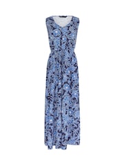 M&Co Blue Tie Waist Maxi Dress - Image 5 of 5