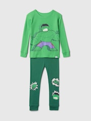 Gap Green Incredible Hulk Cotton Long Pyjamas Set (12mths-5yrs) (12mths-5yrs) - Image 1 of 2