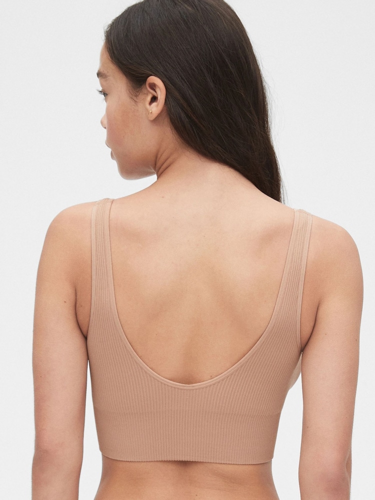 Gap Beige Seamless Rib Bralette - Image 2 of 3