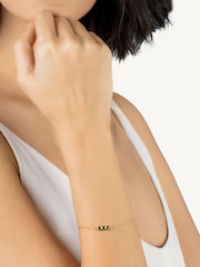 Radley Radley 18ct vergoldetes Sterlingsilber & Armband mit dreifachem grünen Herz-Charm - Bild 1 von 4