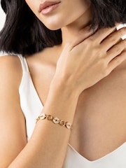 Radley Gold Tone Radley 18ct Gold Plated Salt and Carnation Enamel Charm Bracelet - Image 2 of 4