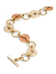 Radley Gold Tone Radley 18ct Gold Plated Salt and Carnation Enamel Charm Bracelet - Image 3 of 4