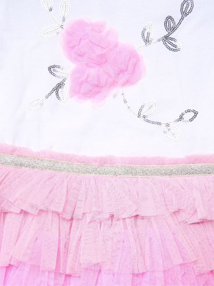 Miss Light Pink Sequin Embroidery Floral Tutu Dress - Image 3 of 3