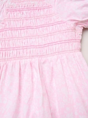 Miss Floral Smocked Embroidery Dress With Matching Headband Set - Imagen 3 de 5