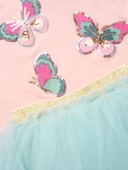 Miss Baby Pink Bow Applique Short Sleeve T-Shirt And Tutu Skirt Outfit Set - Image 4 of 5