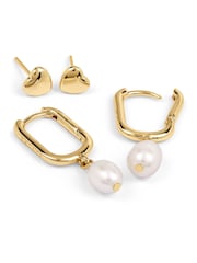 Set de cercei cu inimă și perlă Radley Pale, pachet dublu - Imaginea 3 din 4