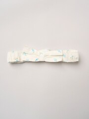 Miss Blue Ditsy Smocked Embroidery Dress With Matching Headband Set - Image 4 of 5