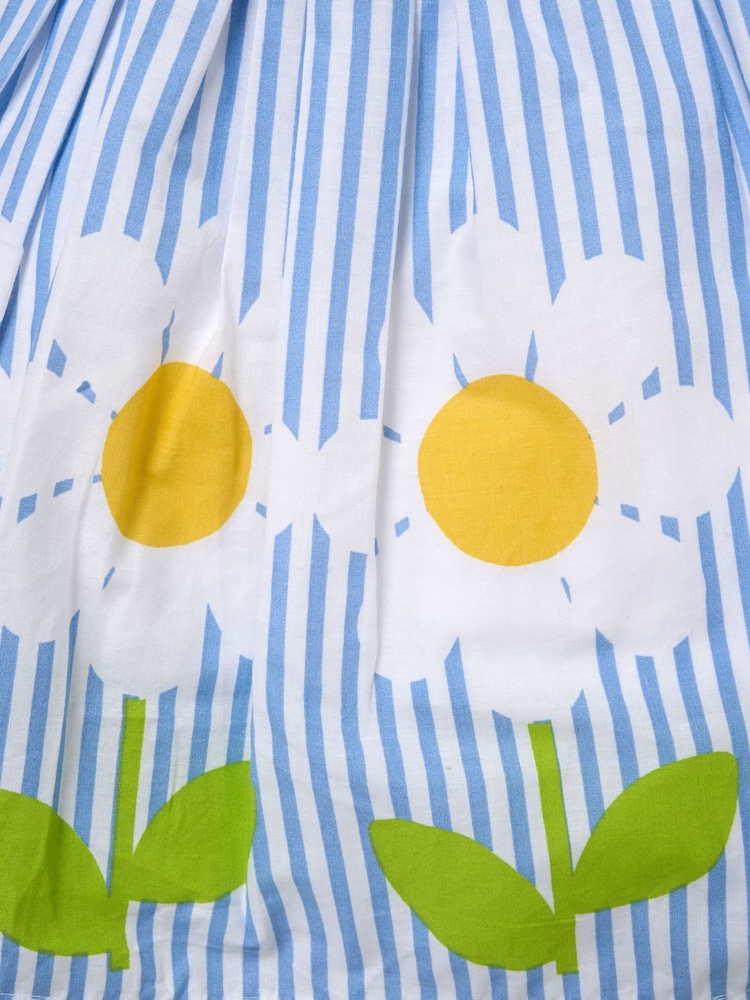 Miss Blue Daisy Print Striped Dress - Image 2 of 2 Miss Blue Daisy Print Striped Dress - Image 2 of 2
