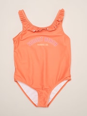 Miss Orange Stripe Swimsuit With Flower Towel And Sunglasses Set - Image 4 of 5