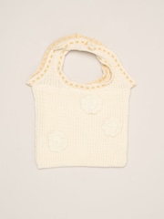 Miss White Crochet Set With Knit Top, Skirt & Floral Bag 3 Piece - Image 6 of 6