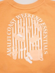 Miss Orange Amalfi Coast Printed T-Shirt And Linen Shorts - Image 5 of 5
