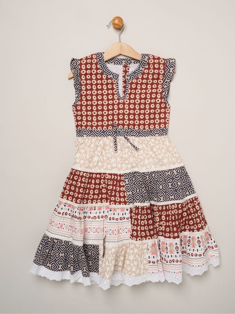 Miss White Aztec Patchwork Dress - Image 1 of 3