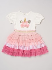 Miss Dark Pink Sequin Embroidery Floral Tutu Dress - Image 2 of 3