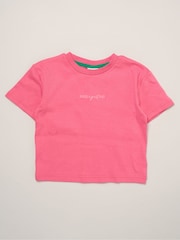 Miss Pink Short Sleeve Printed T-Shrit And Woven Crepe Shorts Outfit Set - Image 3 of 5