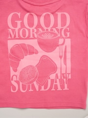 Miss Pink Short Sleeve Printed T-Shrit And Woven Crepe Shorts Outfit Set - Image 4 of 5