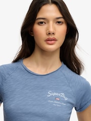 Superdry Light Blue Athletic Essentials Slub Graphic T-Shirt - Image 4 of 5