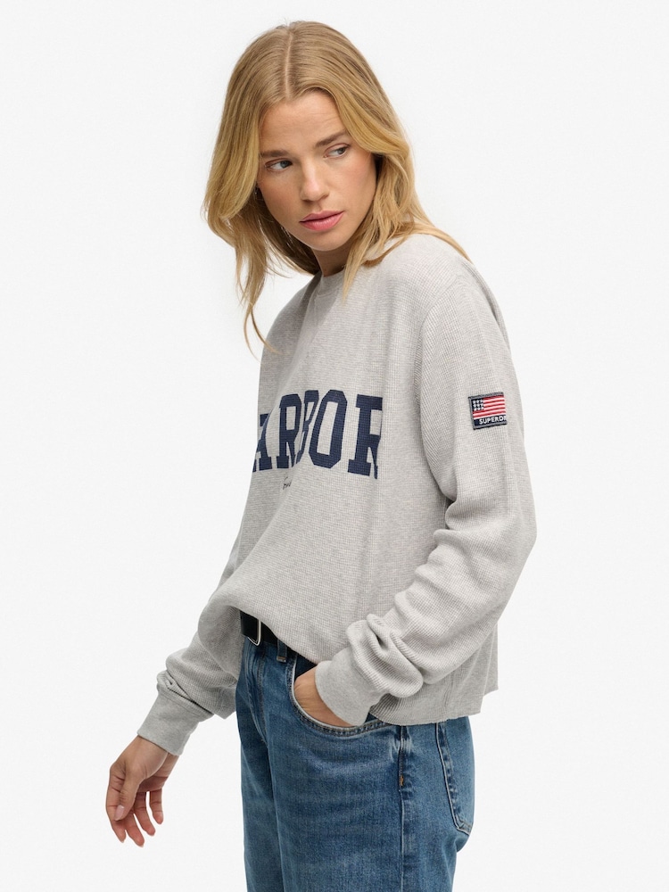 Γκρι - Superdry Αθλητικό Essential Γραφικό Μακρυμάνικη Μπλούζα - Εικόνα 1 από 8