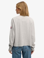 Γκρι - Superdry Αθλητικό Essential Γραφικό Μακρυμάνικη Μπλούζα - Εικόνα 3 από 8