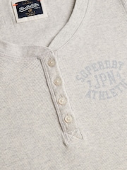 Superdry Grey Athletic Button Down Long Sleeve Top - Image 6 of 6