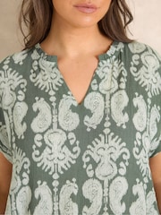 Majica s kratkimi rokavi in razporkom na ovratniku Evans - Slika 4 iz 5