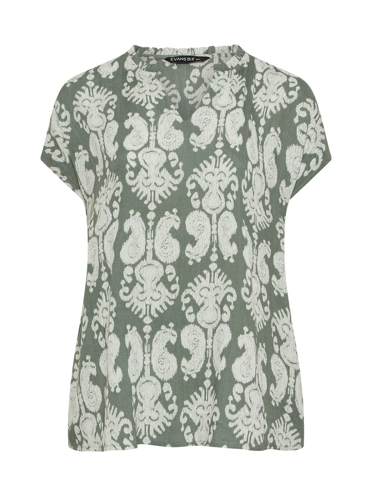 Majica s kratkimi rokavi in razporkom na ovratniku Evans - Slika 5 iz 5