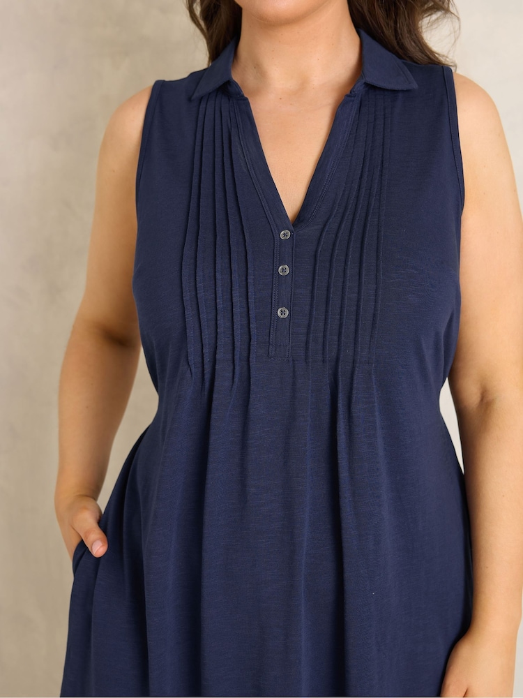 Buy Evans Blue Henley Maxi Dress from Next USA