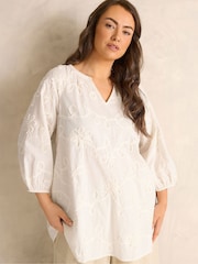 Evans Cream Applique Top - Image 1 of 6