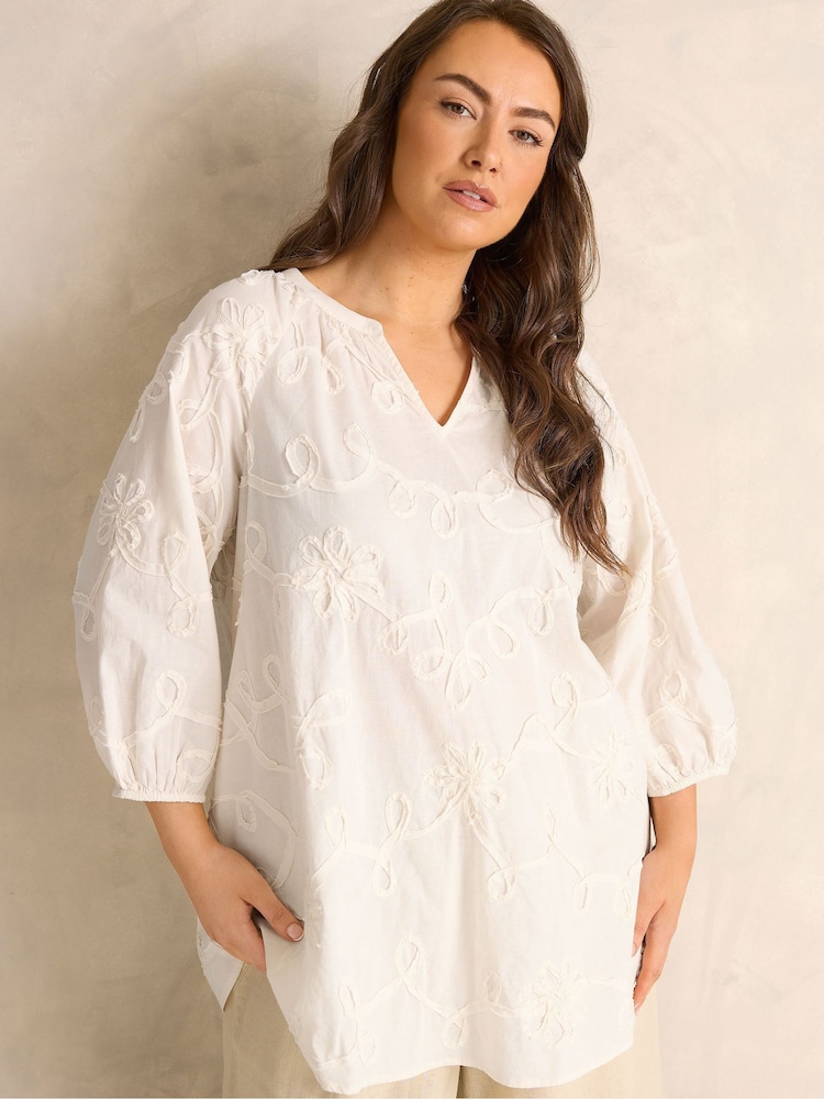 Evans Cream Applique Top - Image 1 of 6