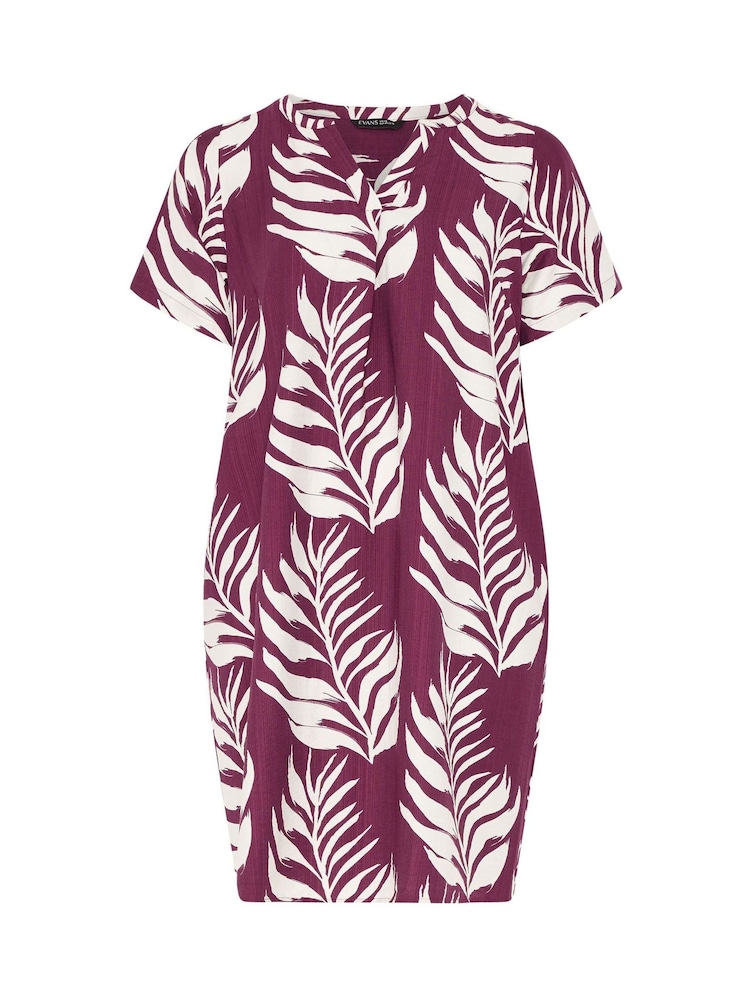 Evans Red Pleated Front Grown On Sleeve Dress - Image 5 of 5