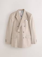石感灰 - Double Breasted Tailored Fit Motionflex Stretch Suit Jacket - 圖片 1，共 6
