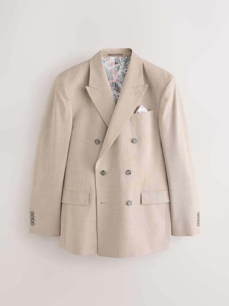 石感灰 - Double Breasted Tailored Fit Motionflex Stretch Suit Jacket - 圖片 1，共 6
