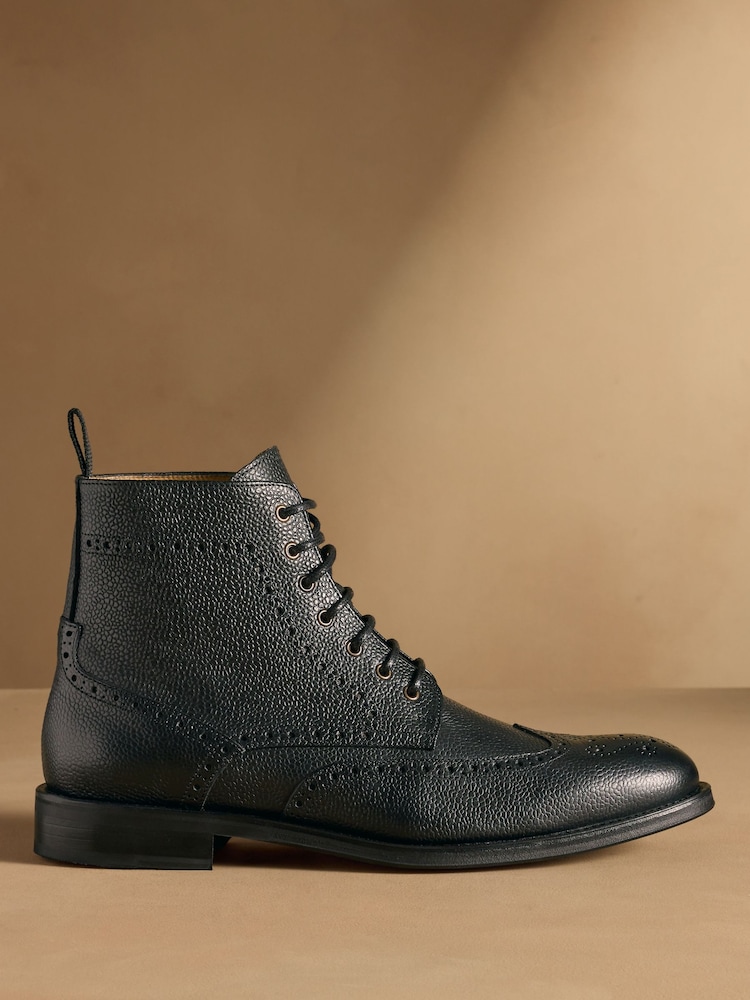 Russell & Bromley Brown Leather Barton Brogue Boots - Image 2 of 7