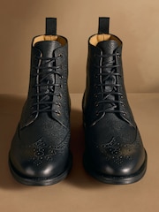 Russell & Bromley Brown Leather Barton Brogue Boots - Image 3 of 7