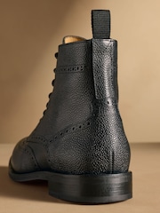 Russell & Bromley Brown Leather Barton Brogue Boots - Image 6 of 7