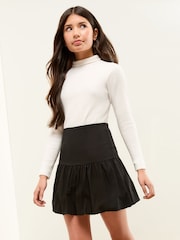Lipsy Black Rib Poplin Puffball Skirt (5-16yrs) - Image 3 of 4