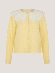 Monsoon Yellow Cary Lace Collar Cardigan - Image 4 of 4