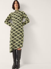 Monsoon Claudia Check Knit Midi Dress - 7的图像5｝
