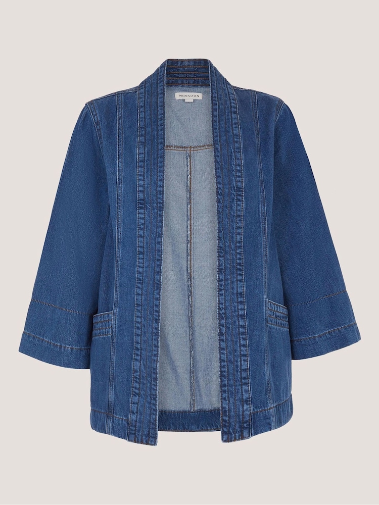 Monsoon Lorna Kimono Denim Jacket - Imaginea 1 din 1