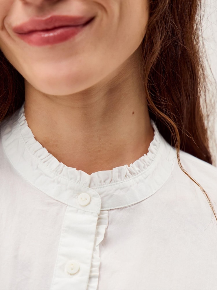 Monsoon White Paige Frill Poplin Shirt - Image 3 of 3 Monsoon White Paige Frill Poplin Shirt - Image 3 of 3