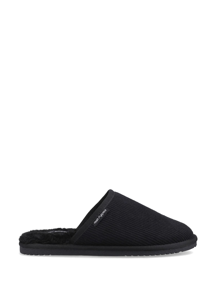Hush Puppies Black Coady Cord Slippers - Image 1 of 1