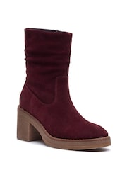 Hush Puppies Red Flora Ruched Boots - Image 1 of 6