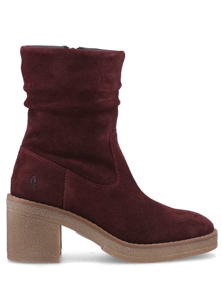 Hush Puppies Red Flora Ruched Boots - Image 2 of 6 Hush Puppies Red Flora Ruched Boots - Image 2 of 6