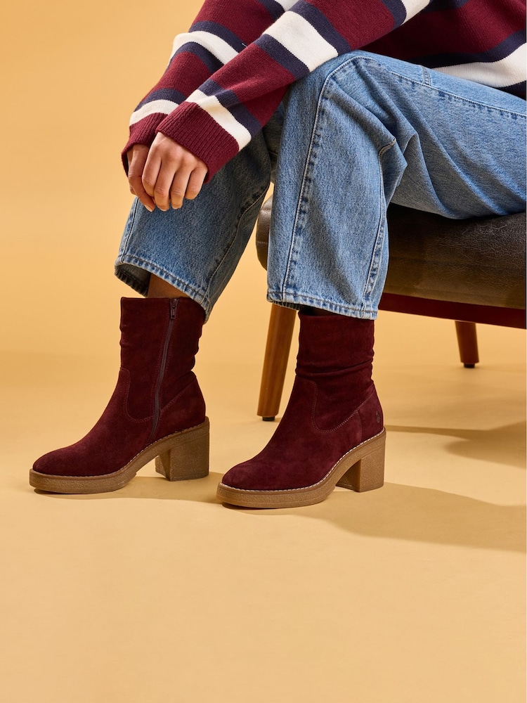 Hush Puppies Red Flora Ruched Boots - Image 6 of 6 Hush Puppies Red Flora Ruched Boots - Image 6 of 6