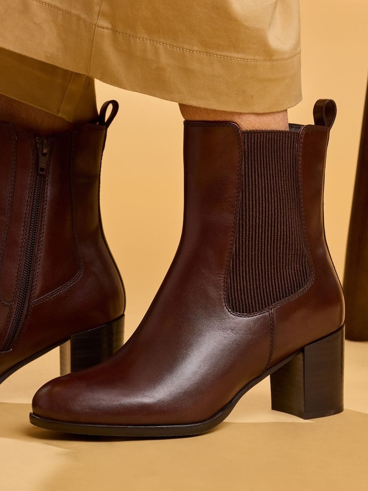 Hush Puppies Brown Camellia Heeled Boot - Image 2 of 6