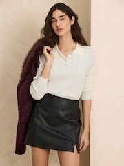 Black Faux Leather Mini Skirt - Image 3 of 8
