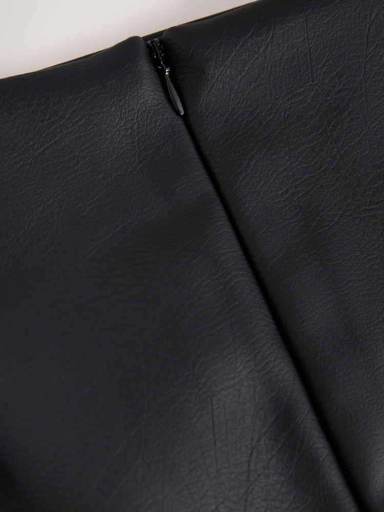Black Faux Leather Mini Skirt - Image 8 of 8 Black Faux Leather Mini Skirt - Image 8 of 8