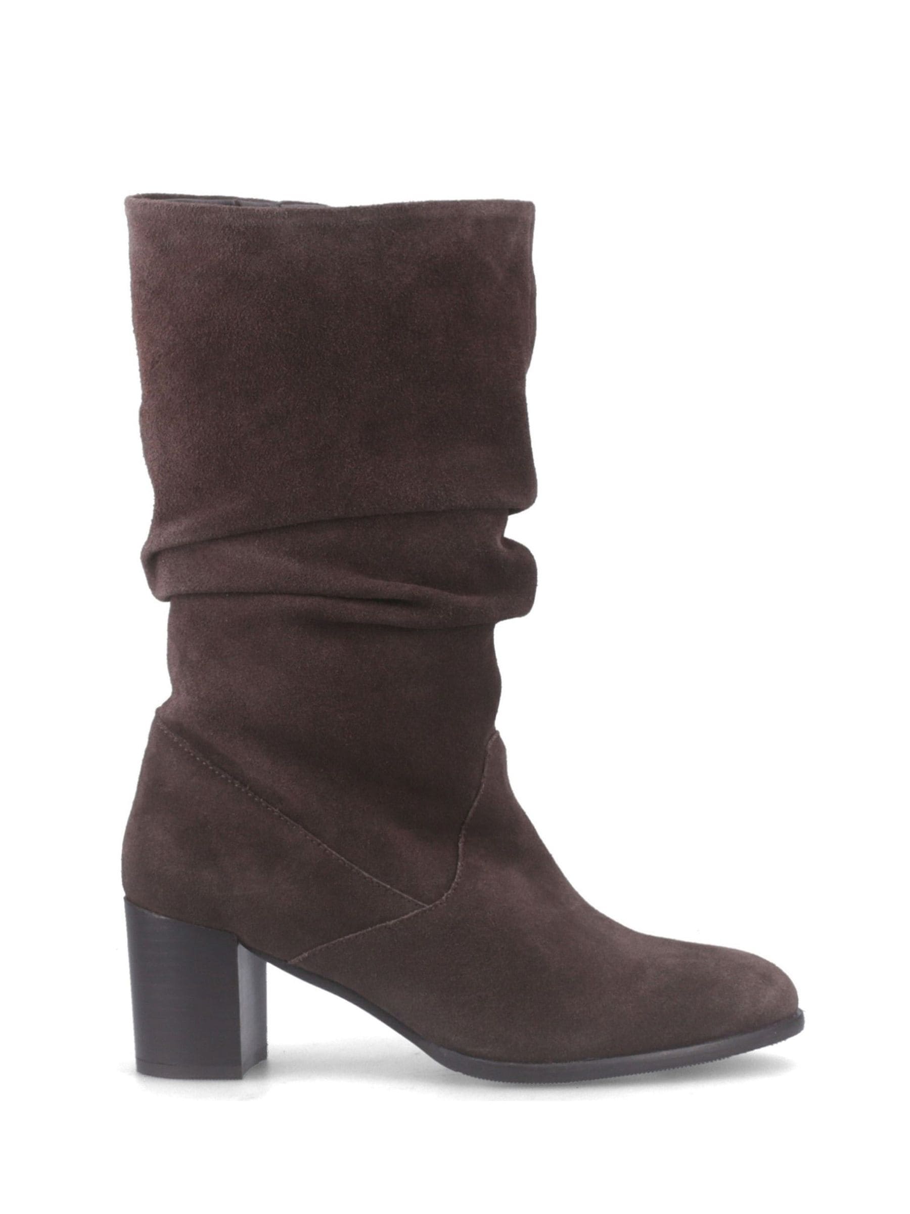Hush Puppies Chocolate Cosima Ruched Boots - Image 10